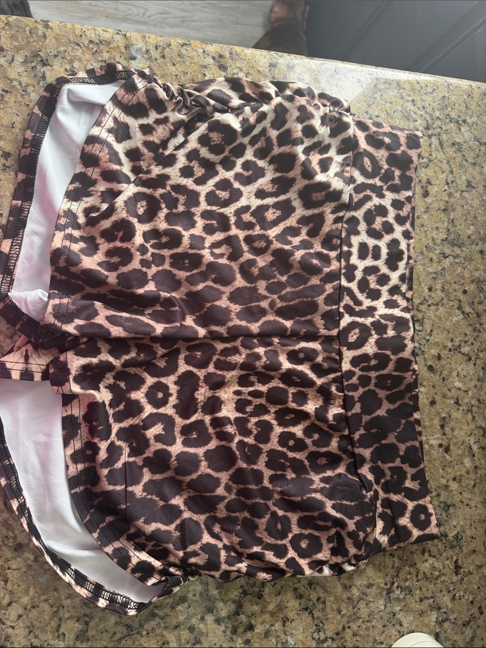 Leopard Print shorts- Brown